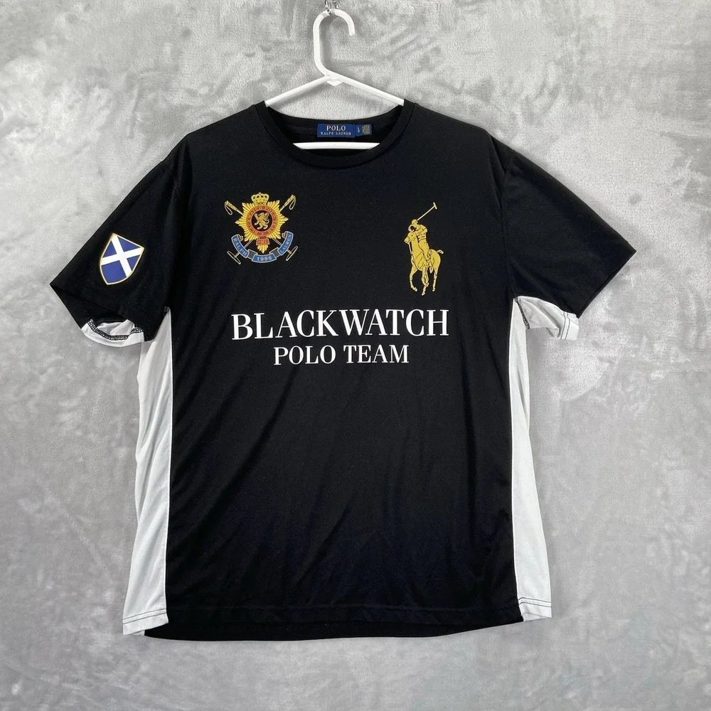 Polo Ralph Lauren T-Shirt Mens Large Blackwatch Team Tee Short Sleeve Graphic